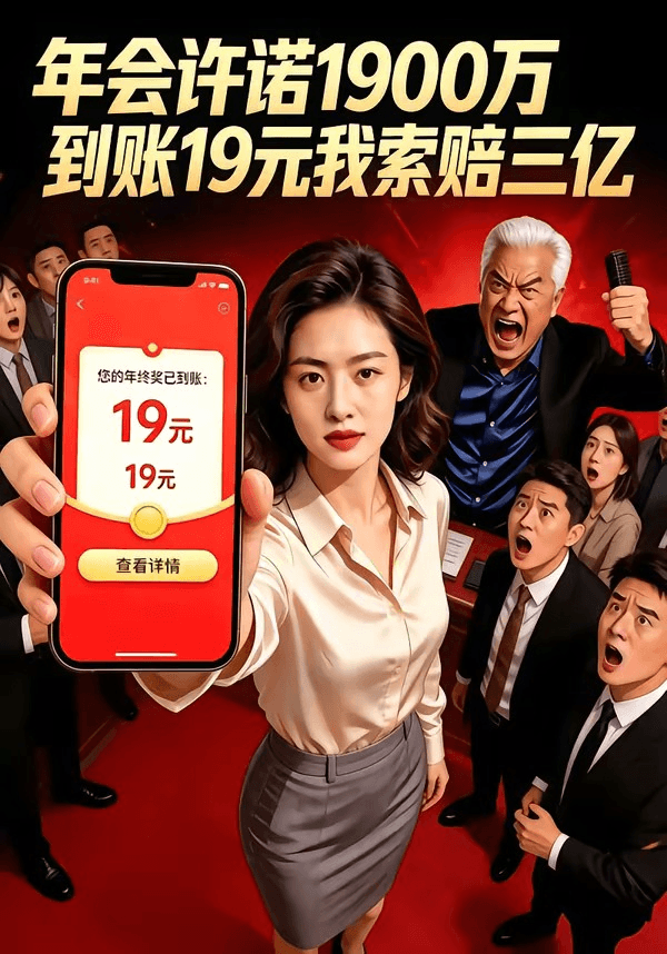 年会许诺1900万，到账19元我索赔三亿海报